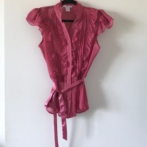 Sheer ruffled blouse